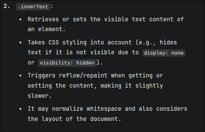 innerText